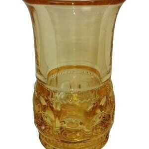 Indiana Glass Kings Crown Thumbprint Yellow Vintage 4" tall Tumbler